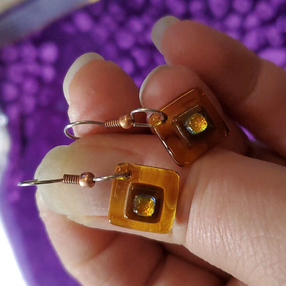 Amber bead Earrings